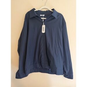 COOFANDY Mens Navy Blue Harrington Jacket Full Zip Windbreaker Size XL NWT